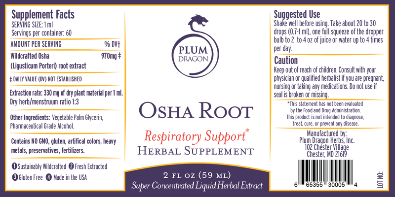 Wildcrafted Osha Root Liquid Extract, 2 oz.