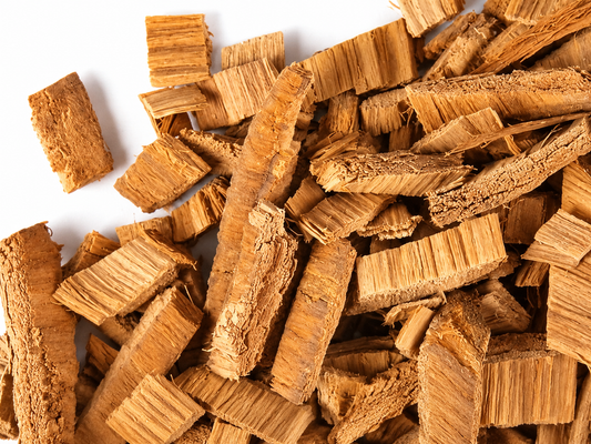 Pile of Cat's Claw Bark on a white background