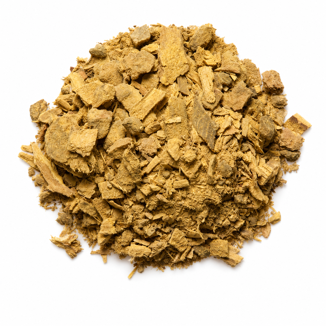 Pile San Huang San Poultice on white background