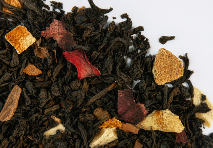 Plum Dragon Winter Warmth Tea on a white background