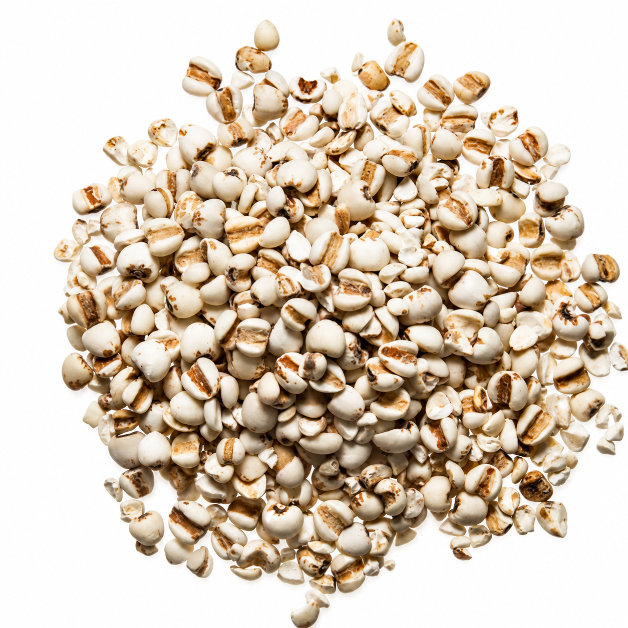 Pile of Yi Yi Ren (Coix Seed) on a white background