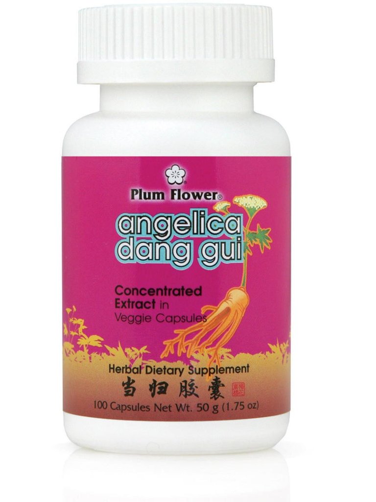 Angelica Dang Gui Capsules, 100 ct. - Plum Flower Brand